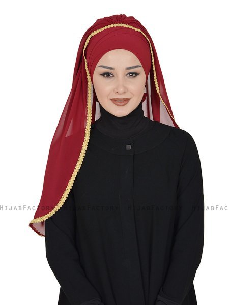 Louise - Bordeaux Praktisch Hijab - Ayse Turban