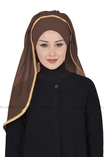 Louise - Bruin Praktisch Hijab - Ayse Turban