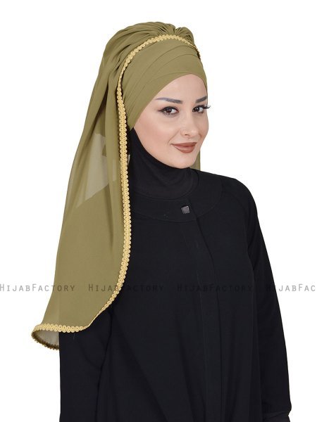 Louise - Khaki Praktisch Hijab - Ayse Turban