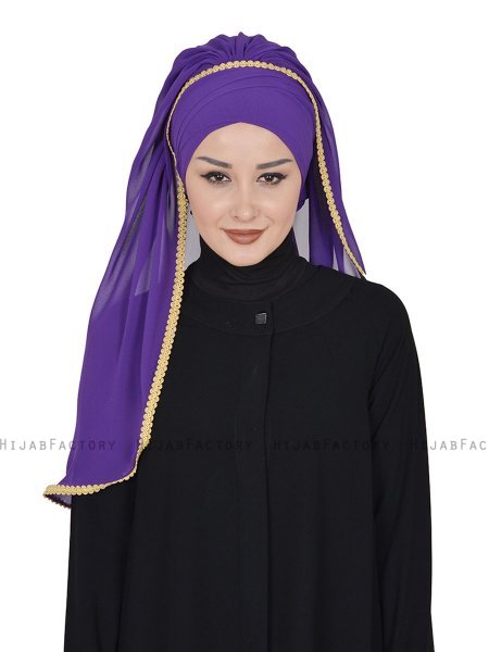 Louise - Purper Praktisch Hijab - Ayse Turban