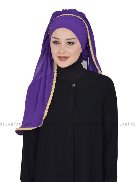 Louise - Purper Praktisch Hijab - Ayse Turban