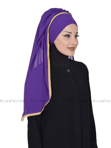 Louise - Purper Praktisch Hijab - Ayse Turban