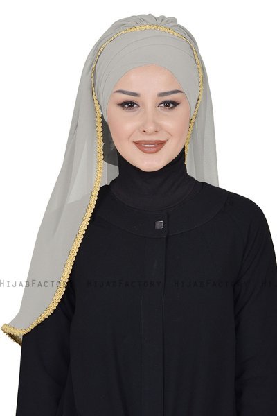 Louise - Taupe Praktisch Hijab - Ayse Turban