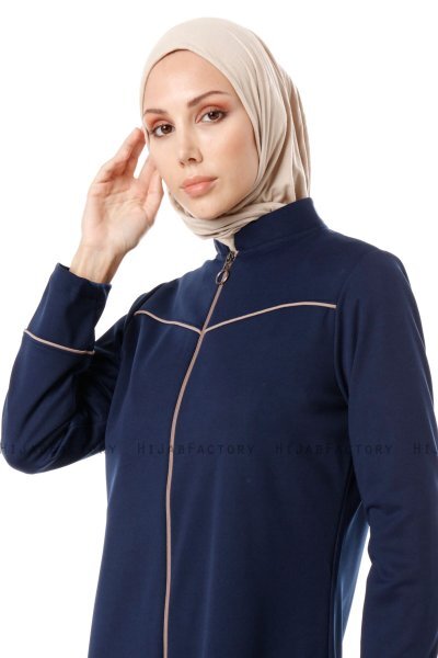 Lylah - Marineblauw Abaya - Miss Cazibe
