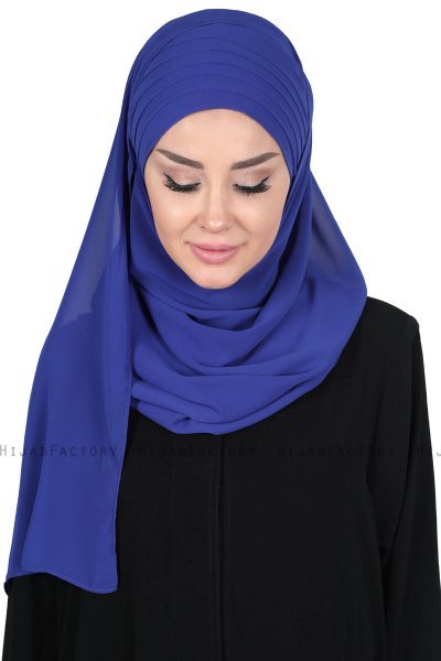 Malin - Blauw Praktisch Chiffon Hijab