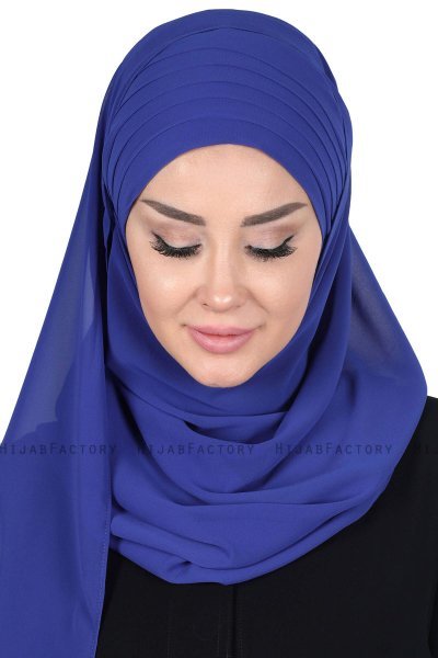 Malin - Blauw Praktisch Chiffon Hijab