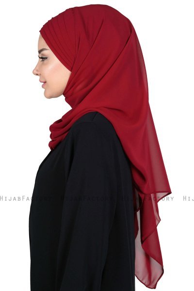 Malin - Bordeaux Praktisch Chiffon Hijab