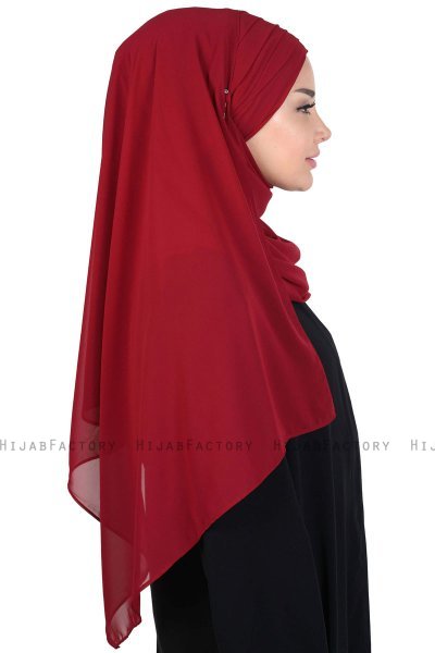 Malin - Bordeaux Praktisch Chiffon Hijab