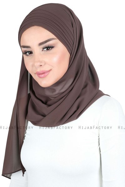 Malin - Bruin Praktisch Chiffon Hijab