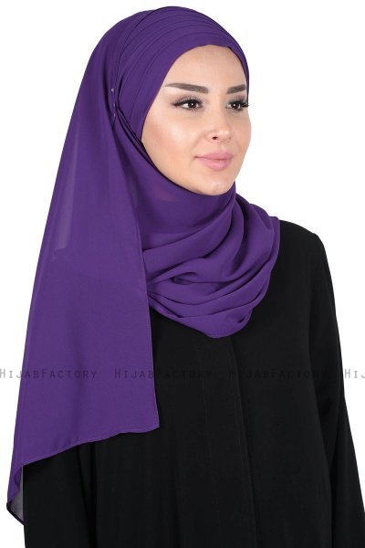 Malin - Purper Praktisch Chiffon Hijab