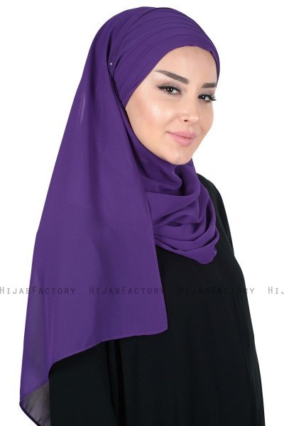 Malin - Purper Praktisch Chiffon Hijab