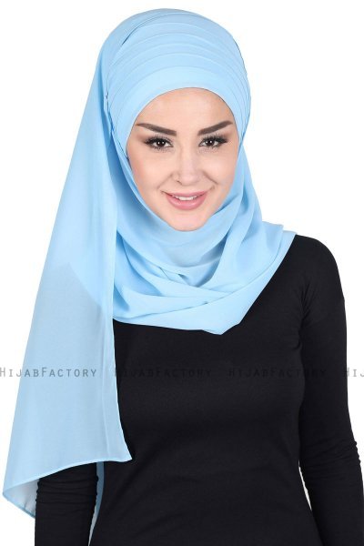 Malin - Lichtblauw Praktisch Chiffon Hijab