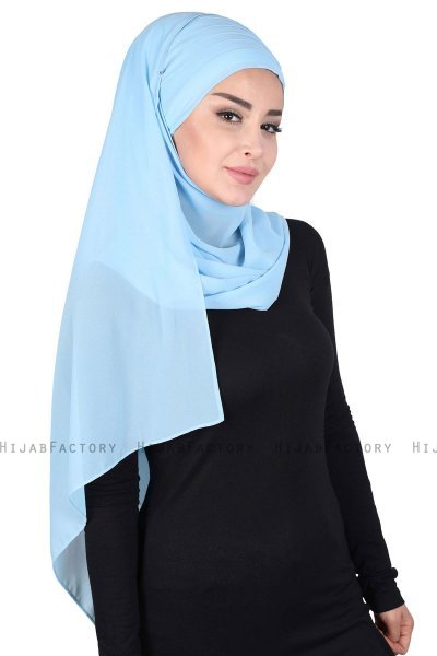 Malin - Lichtblauw Praktisch Chiffon Hijab