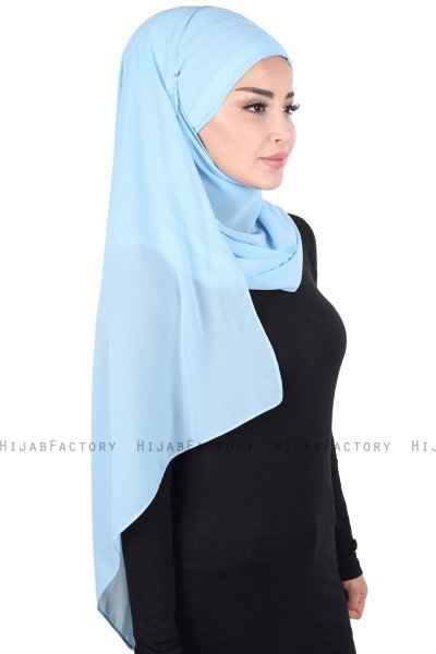 Malin - Lichtblauw Praktisch Chiffon Hijab