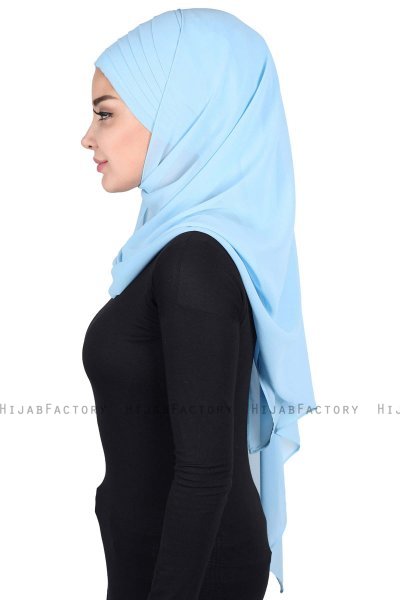 Malin - Lichtblauw Praktisch Chiffon Hijab