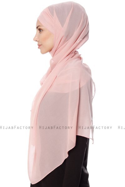 Mehtap - Oudroze Zwart Praktisch One Piece Chiffon Hijab