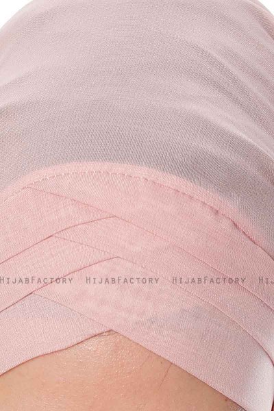 Mehtap - Oudroze Zwart Praktisch One Piece Chiffon Hijab