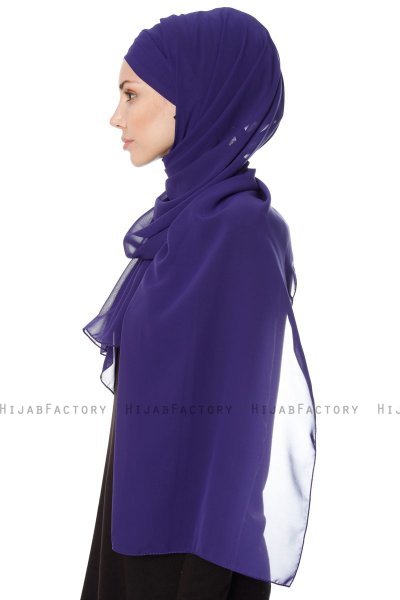 Mehtap - Purper Praktisch One Piece Chiffon Hijab