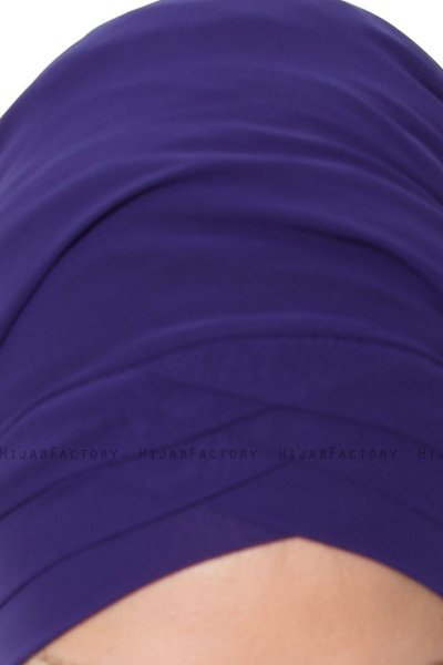 Mehtap - Purper Praktisch One Piece Chiffon Hijab