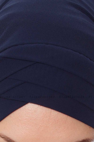 Mehtap - Marineblauw Praktisch One Piece Chiffon Hijab