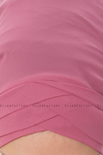 Mehtap - Donker Roze Praktisch One Piece Chiffon Hijab