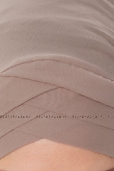 Mehtap - Taupe Praktisch One Piece Chiffon Hijab