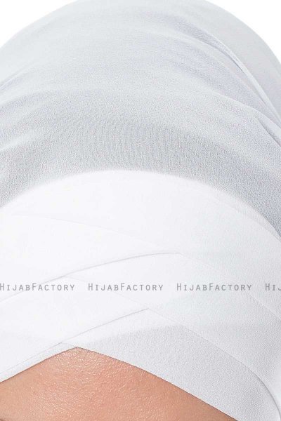 Mehtap - Wit Praktisch One Piece Chiffon Hijab