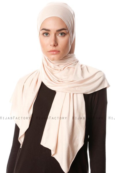 Melek - Beige Premium Jersey Hijab - Ecardin