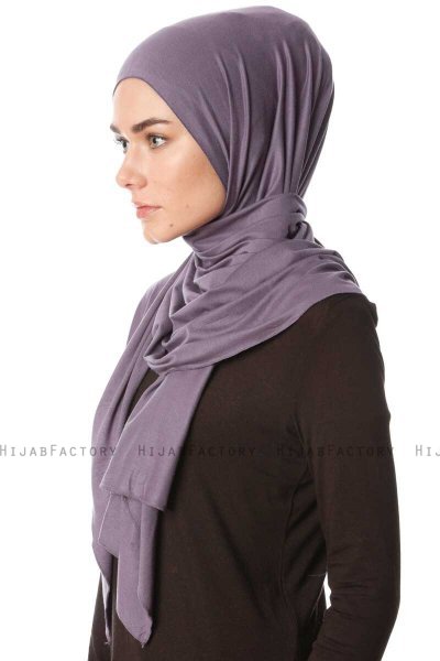 Melek - Donkerpaars Premium Jersey Hijab - Ecardin