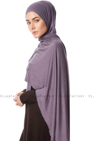 Melek - Donkerpaars Premium Jersey Hijab - Ecardin