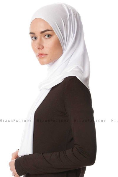 Melek - Wit Premium Jersey Hijab - Ecardin