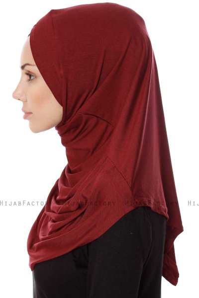 Mia - Bordeaux Al Amira One-Piece Hijab - Ecardin