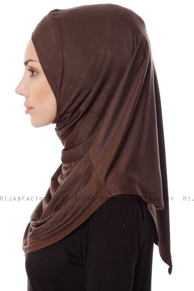 Mia - Bruin Al Amira One-Piece Hijab - Ecardin
