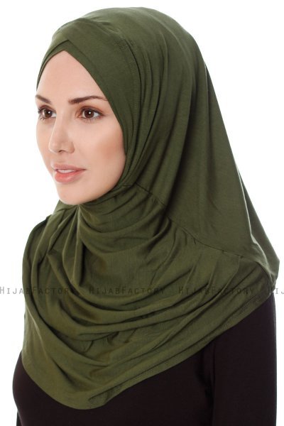 Mia - Khaki Al Amira One-Piece Hijab - Ecardin