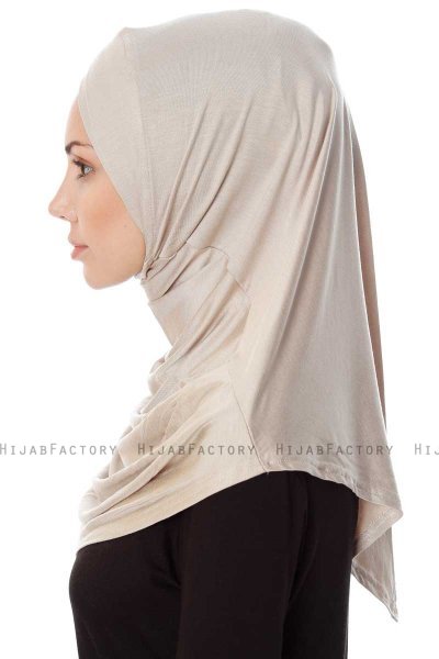 Mia - Licht Taupe Al Amira One-Piece Hijab - Ecardin