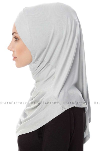Mia - Lichtgrijs Al Amira One-Piece Hijab - Ecardin