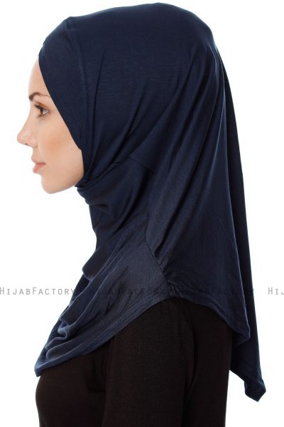 Mia - Marineblauw Al Amira One-Piece Hijab - Ecardin