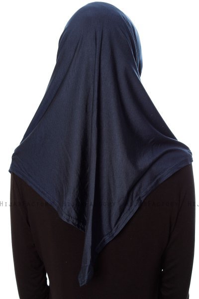 Mia - Marineblauw Al Amira One-Piece Hijab - Ecardin