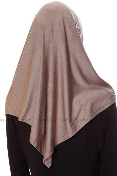 Mia - Donker Taupe Al Amira One-Piece Hijab - Ecardin
