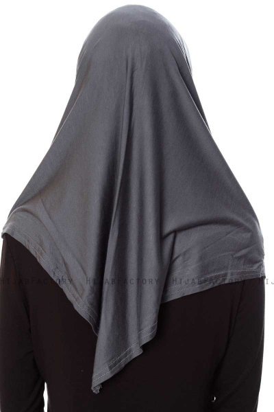 Mia - Donker Grijs Al Amira One-Piece Hijab - Ecardin