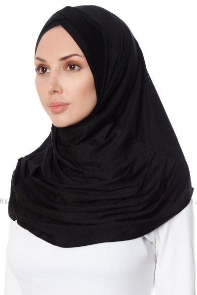 Mia - Svart Al Amira One-Piece Hijab - Ecardin