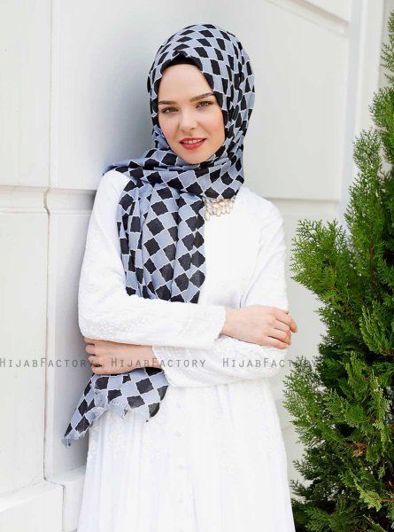 Nakia - Zwart Gevormde Hijab - Sal Evi