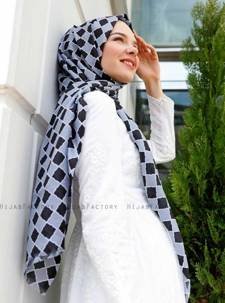 Nakia - Zwart Gevormde Hijab - Sal Evi