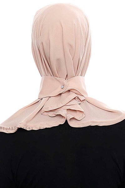 Narin - Beige Praktisch One Piece Crepe Hijab