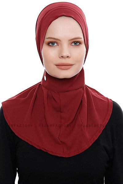 Narin - Bordeaux Praktisch One Piece Crepe Hijab