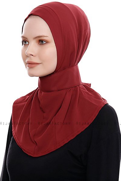 Narin - Bordeaux Praktisch One Piece Crepe Hijab