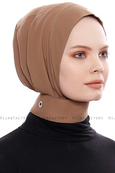 Narin - Bruin Praktisch One Piece Crepe Hijab