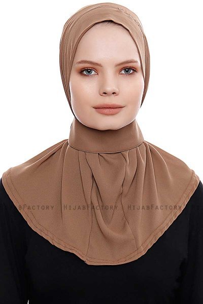 Narin - Bruin Praktisch One Piece Crepe Hijab