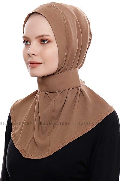 Narin - Bruin Praktisch One Piece Crepe Hijab