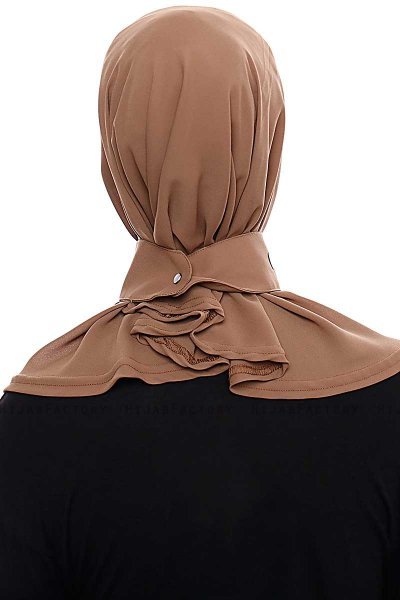 Narin - Bruin Praktisch One Piece Crepe Hijab